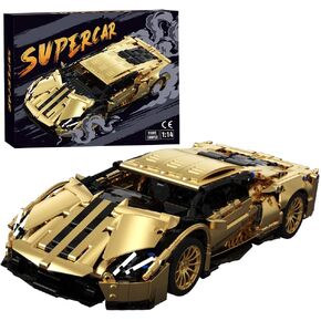 RiceBlock Car Building Kits, Collectible Sports Car Building Sets for Adults, Gifts for Motorsports Enthusiasts, 1309 Pieces Compatible with Lego Sets