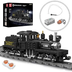 Mould King Shay-Type Steam Locomotive Building Set with LED Lighting, Remote/App Control Model Train Block Kit with Tracks, Engineering Toy Kit for Adults (880 PCS)