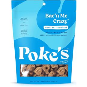 Poke's More Cheez Please Dog Treats, Soft & Chewy, Beef & Cheese Recipe, Limited Ingredient Natural Dog Treats, Made in USA, Wheat-Free, 8 oz