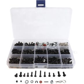500pcs Universal RC Screw Kit Screws Assortment Set, M3 M4 Hardware Fasteners for Traxxas Axial Redcat HPI Arrma Losi 1/8 1/10 1/12 1/16 Scale RC Cars Trucks Crawler