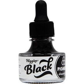 Higgins Black India India Drance Ink - للفنانين والطلاب - 1 أوقية. زجاجة زجاجية (HIG44201)