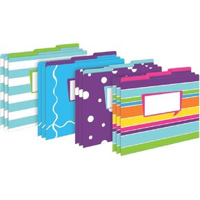 Barker Creek Happy File Folders Now on Durable 14pt Stock, 12/PK, Letter Size, 1/3 Cut Tabs, Reversible, Home, School and Office Supplies (2003)