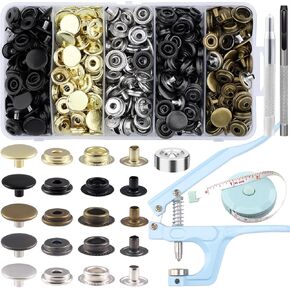 508PCS Heavy Duty Snap Fastener Tool, Canvas Snap Kit, Stainless Steel Snaps,5/8 inche Snap Fastener Kit, Snap Button Kit for Boat Cover, Repairing Boat Covers, Canvas, Sewing Tarps, Bag,Jeans,Clothes