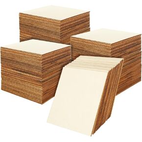 100 pcs 5x5 بوصة مربعات خشبية غير مكتملة من خشب الخشب الرقائقي الألواح الخشبية 1/8 بوصة مربعات خشبية فارغة سميكة للطلاء الحرف Scrabble Build Mini House Build in Kuwait
