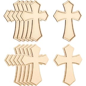9 Inch 12 Pack Wooden Cross Unfinished Wood Crosses Unpainted Framed Cross for Homemade Crafts