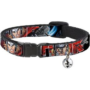 Cat Collar Breakaway Thor Poses Hammer 8 to 12 Inches 0.5 Inch Wide