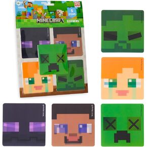 Minecraft 3D Stickers for Kids, Pack of 5 Lenticular Motion Stickers - Gifts for Gamers