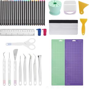 Accessories Bundle for Cricut Joy Supplies Cutting Mat for Cricut Joy Cricut Vinyl Beginner Bundle Tool Kit Craft Weeding Set Colored Pencil Cutting Mat Scraper Ruler Pen Adapter
