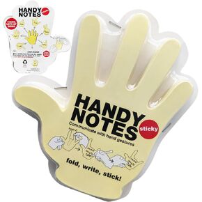 Yellow Fold Write Handy Notes, Hand Shaped Sticky Notes Sticker 90 Sheets（3 Pads per Pack, 30 Sheets per pad）, Office Supplies and School Products, Easy to Post for Home, Office, Notebook.