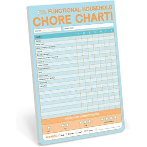 Knock Knock Chore Chart Big & Sticky Notepad - Sticky Chore Tracker Pad (40 Sheets, 9.75 x 7-inches)