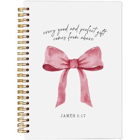 Coquette Red Bow Cherry Notebook Journal, Preppy Aesthetic Journal Notebook for Note Taking Work, Girly Notebook, Preppy Gifts For Women, Red Office Supplies, Spiral Notebook 5.5x8.3inch