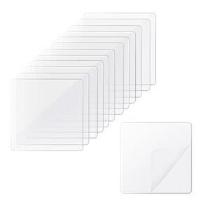60 Pcs Double Sided Adhesive Pads Removable Mounting Tape Pre-Cut Square Tape Clear Sticky Gel Tape for Walls Hanging Home Office Heavy Duty - 60mm