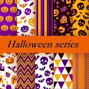 Maxmartt 70 Pcs 10 x 10 Inch Cotton Fabric Square Patchwork Fabrics Multi Color Square Patchwork Fabric Quilting Fabric Bundles for DIY Crafts Cloths Handmade Accessory (Halloween)