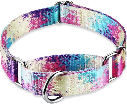مارتينغالي دوج كلاب سلسلة ملونة لطلاء الزيت - لا تسحب طوق الأليف حريري ناعم للكلاب المتوسطة والكبيرة (كبيرة ، 1 بوصة ، واحة بيئية) in Kuwait