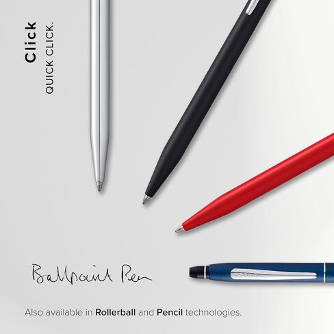 Cross Click Slim Refillable Gel Ink Rollerball Pen, Medium Rollerball, Includes Premium Gift Box - Black in Saudi Arabia