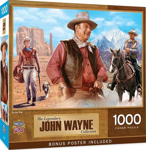 MasterPieces 1000 Piece John Wayne Jigsaw Puzzle for Adults, Family, or Youth - on the Trail - 19.25"x26.75" in Kuwait