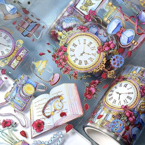 Vintage Design Butterfly and Starry Universe PET washi Tape with Laser Effect/Shell Light for DIY Decoration (90486) in Saudi Arabia