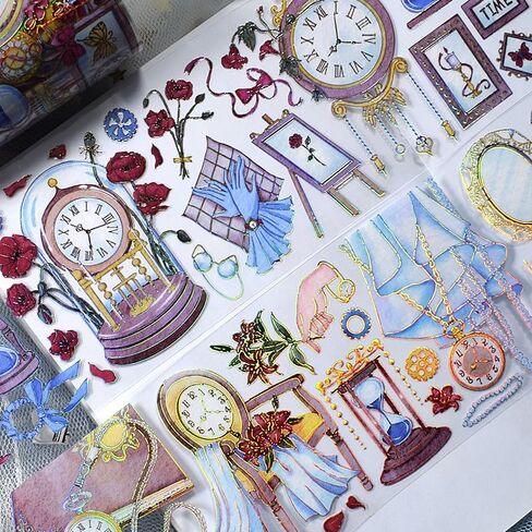 Vintage Design Butterfly and Starry Universe PET washi Tape with Laser Effect/Shell Light for DIY Decoration (90486) in Saudi Arabia