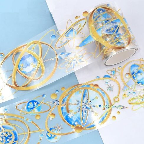 Vintage Design Butterfly and Starry Universe PET washi Tape with Laser Effect/Shell Light for DIY Decoration (90486) in Saudi Arabia