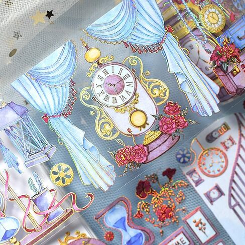 Vintage Design Butterfly and Starry Universe PET washi Tape with Laser Effect/Shell Light for DIY Decoration (90486) in Saudi Arabia