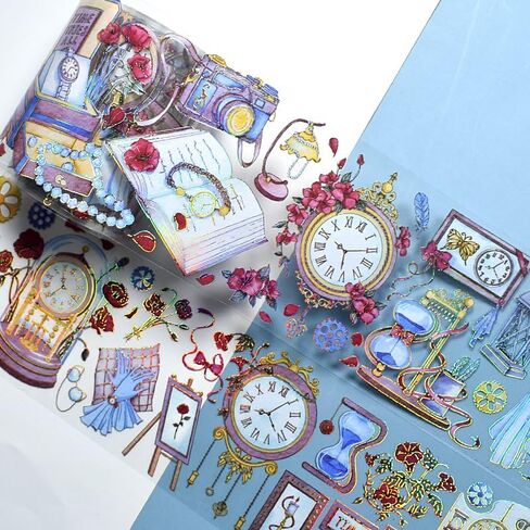 Vintage Design Butterfly and Starry Universe PET washi Tape with Laser Effect/Shell Light for DIY Decoration (90486) in Saudi Arabia