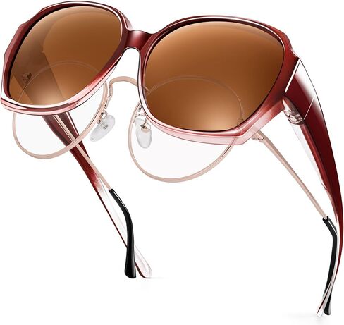 URUMQI Oversized Sunglasses Fit Over Glasses for Women, Polarized Square Shades UV400 Protection Extra Large Sunnies in Kuwait