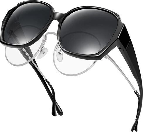 نظارات شمسية كبيرة الحجم من URUMQI تناسب النظارات للنساء، ظلال مربعة مستقطبة حماية من الأشعة فوق البنفسجية 400 كبيرة جدًا in Kuwait