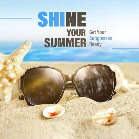 نظارات شمسية كبيرة الحجم من URUMQI تناسب النظارات للنساء، ظلال مربعة مستقطبة حماية من الأشعة فوق البنفسجية 400 كبيرة جدًا in Kuwait