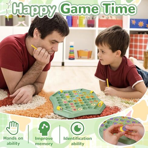 54PCS Flip Chess Memory Game, Fruit Flip Chess Board Game, Memory Chess Over Card Chess Board, Double Cartoon Pattern Memory Chess Game, Creative Matching Game for Kids & Adults (Animal) in Saudi Arabia