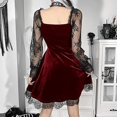 Lace Long Sleeve Gothic Dresses for Women Vintage Dress Gothic Dress in Saudi Arabia