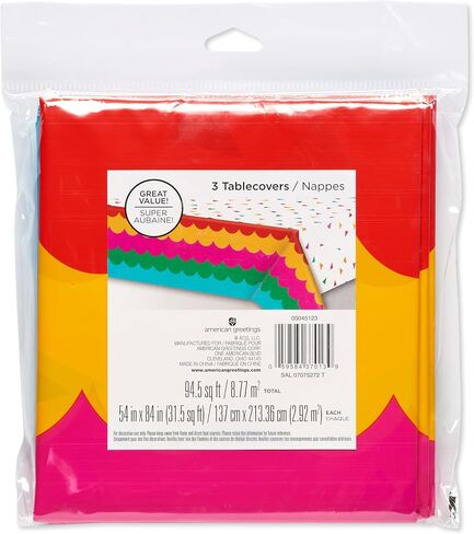 American Greetings 3-Count # sq. ft. Plastic Table Covers, Fiesta Party Supplies (54 in. x 84 in.) in Saudi Arabia