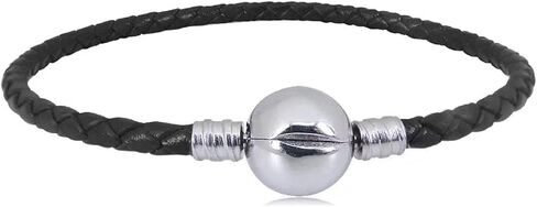KunBead Leather Chain Bead Charms Bracelets for DIY Jewelry Making for Women Teen with Clip Lock Clasp Compatible with Pandora Charms in Saudi Arabia