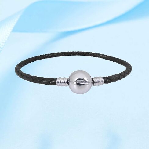 KunBead Leather Chain Bead Charms Bracelets for DIY Jewelry Making for Women Teen with Clip Lock Clasp Compatible with Pandora Charms in Saudi Arabia