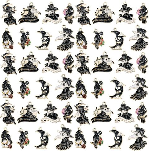 Youdiyla 40Pcs Alloy Dripping Oil Bull Head Series Pendant Jewelry Making DIY Keychain Earrings Pendant Various Design Charms for Jewelry Making Bracelets Necklace (SN793) in Kuwait