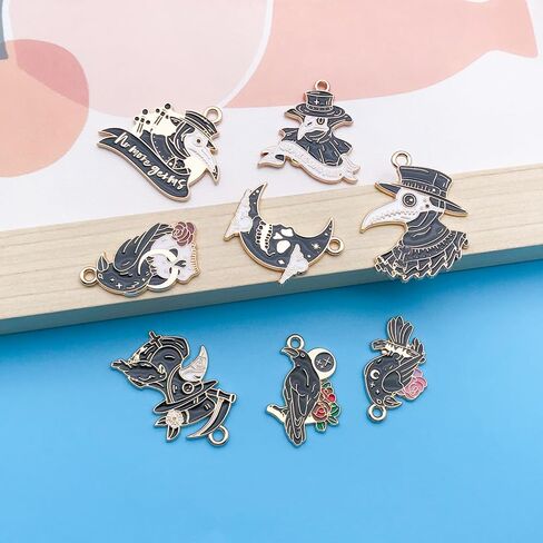 Youdiyla 40Pcs Alloy Dripping Oil Bull Head Series Pendant Jewelry Making DIY Keychain Earrings Pendant Various Design Charms for Jewelry Making Bracelets Necklace (SN793) in Kuwait