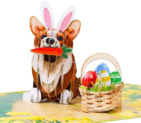D4Dream easter pop up up with envelope - 6 "× 8" 3D Easter Eggs Basks Bunny Bunning Bowour Flower Buequet SPRING CARDING FOR in Saudi Arabia