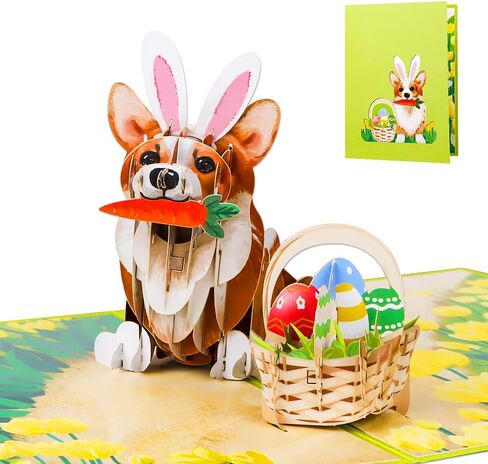 D4Dream easter pop up up with envelope - 6 "× 8" 3D Easter Eggs Basks Bunny Bunning Bowour Flower Buequet SPRING CARDING FOR in Saudi Arabia