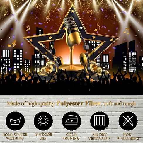 Backdrop Backdrop Music Caraoke Party ، نجم موسيقى الروك و Roll Disco Disco Decorations لافتة ، خلفية صور للموسيقى لعرض مواهب عيد الميلاد ، Props Props Props 7 × 5 قدم in Kuwait