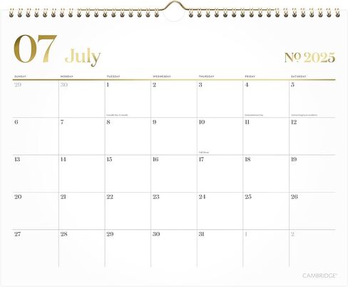 Cambridge Wall Calendar 2025-2026 Academic, Monthly, 15" x 12", Medium, Workstyle, Unruled (1606-707A) in Saudi Arabia