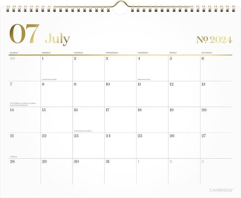 Cambridge Wall Calendar 2025-2026 Academic, Monthly, 15" x 12", Medium, Workstyle, Unruled (1606-707A) in Saudi Arabia