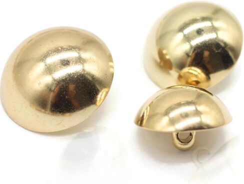 Gold Metal Shank Buttons - 12 Pcs - 3 Size Options - Curved Oval Round Metal Shank Buttons for Men Women Blazer Coat Uniform Shirt Suit and Jacket Sewing Craft DIY N5403 in Saudi Arabia