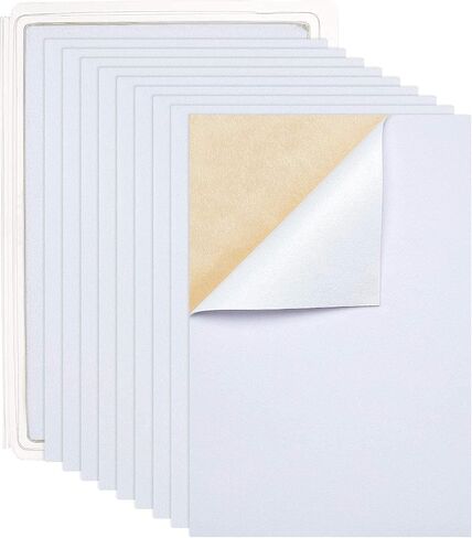 BENECREAT 20PCS White Velvet Fabric Sticky Back Adhesive Sheets 8.3"x11.8" Soft Self Adhesive Felt Fabric for Christmas Art Decoration, Drawer Liner, Craft Making in Saudi Arabia