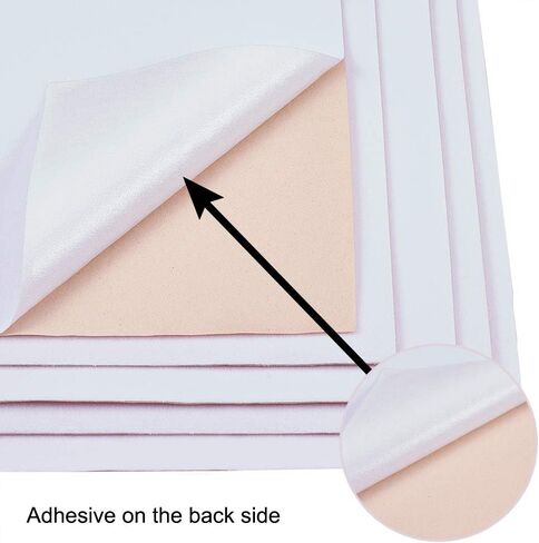 BENECREAT 20PCS White Velvet Fabric Sticky Back Adhesive Sheets 8.3"x11.8" Soft Self Adhesive Felt Fabric for Christmas Art Decoration, Drawer Liner, Craft Making in Saudi Arabia