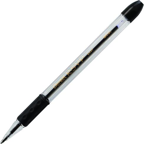 Pentel RSVP Pallpoint Pen ، (1.0 مم) ، خط متوسط ​​، الحبر الأسود (BK91-A) (حزمة 1 ، إجمالي عدد 12) in Saudi Arabia