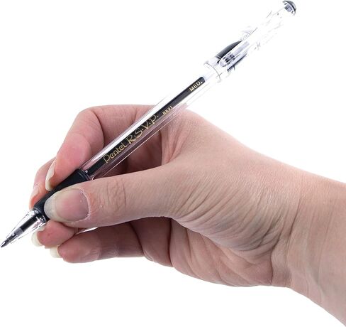 Pentel RSVP Pallpoint Pen ، (1.0 مم) ، خط متوسط ​​، الحبر الأسود (BK91-A) (حزمة 1 ، إجمالي عدد 12) in Saudi Arabia