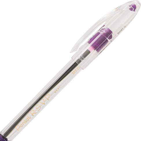 Pentel RSVP Pallpoint Pen ، (1.0 مم) ، خط متوسط ​​، الحبر الأسود (BK91-A) (حزمة 1 ، إجمالي عدد 12) in Saudi Arabia