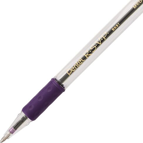 Pentel RSVP Pallpoint Pen ، (1.0 مم) ، خط متوسط ​​، الحبر الأسود (BK91-A) (حزمة 1 ، إجمالي عدد 12) in Saudi Arabia