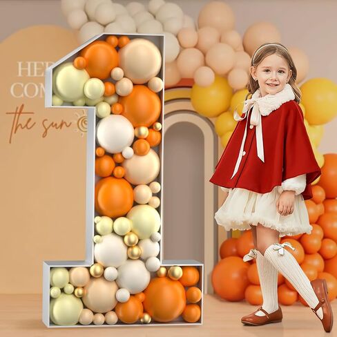4FT Marquee Number, Mosaic Numbers for Balloons, Mosaic Balloon Frame, Marquee Number, Number 1 Balloon for 1st Birthday Girl Decoration, Frist Anniversary Decorations, First Birthday Decor in Saudi Arabia