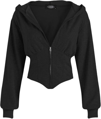 CIDER Women's Solid Hooded Corset Hoodie in Saudi Arabia