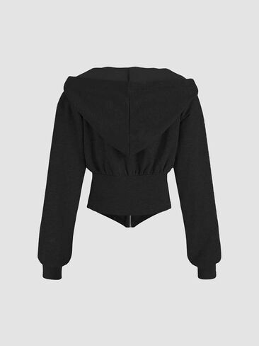 CIDER Women's Solid Hooded Corset Hoodie in Saudi Arabia